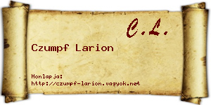 Czumpf Larion névjegykártya
